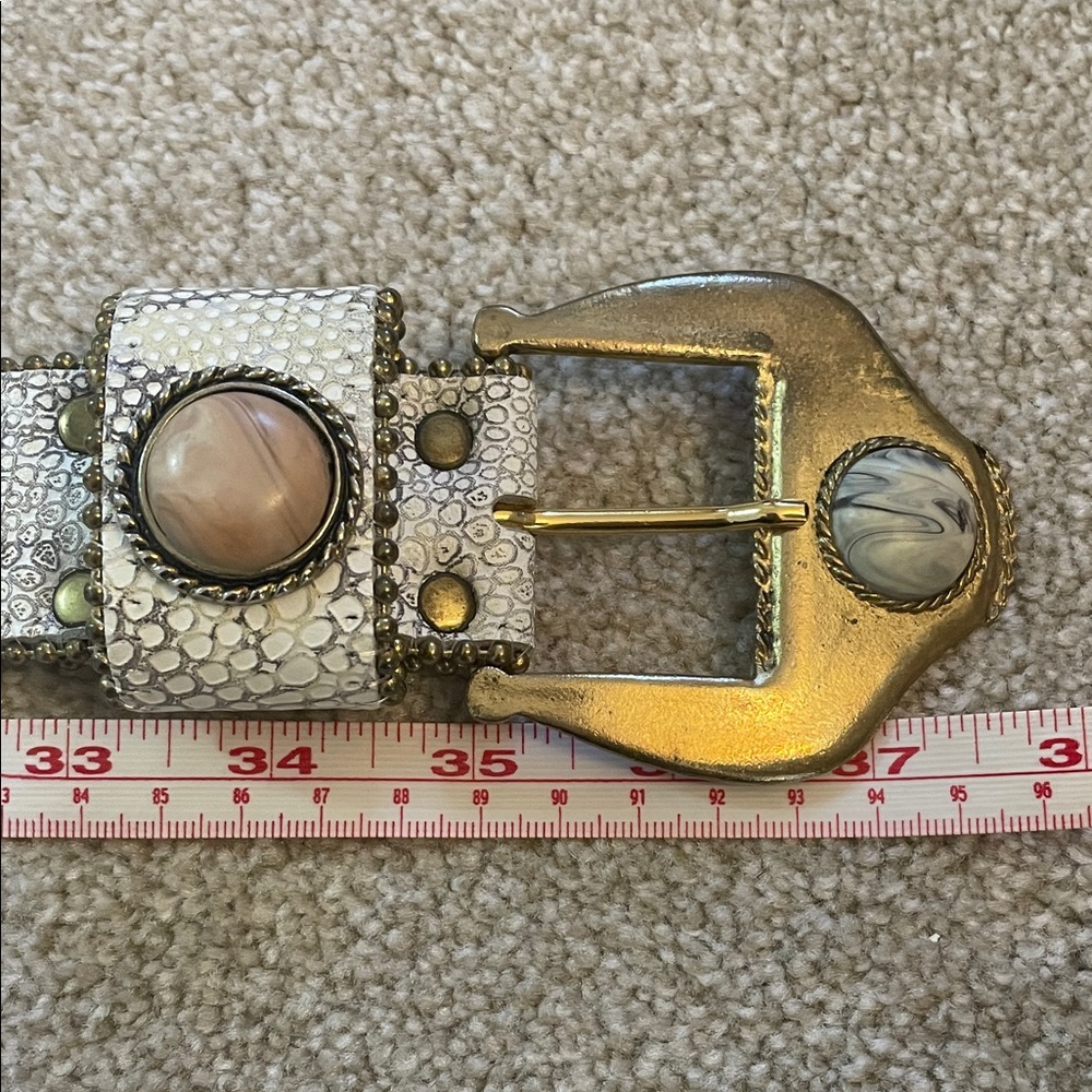 Leatherock Black and Gold Leather Belt